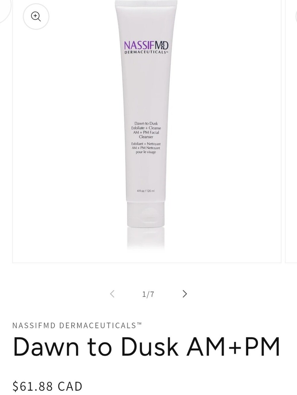 NassifMD Dawn to Dusk Exfoliate + Cleanse Facial Cleanser — White & Purple